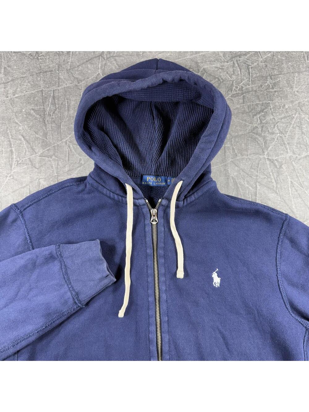 Polo Ralph Lauren Jacket Men's M Blue Fleece Full Zip Hoodie